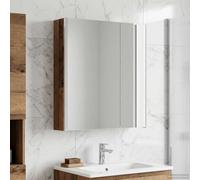 Ziaphsol Armoire Miroir Salle de Bain en Bois Ancien avec éclairage LED réglable, Rangement Multifonctionnel, Miroir Double Face, idéal pour Salle d'eau Moderne, Montage Mural sécurisé
