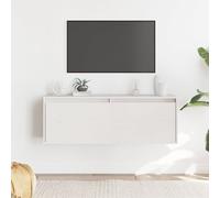 Ziaphsol Armoire murale blanche en pin massif, 100 x 30 x 35 cm, étagères flottantes polyvalentes pour salon et chambre à coucher, montage mural robuste, rangement décoratif