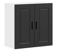 Ziaphsol Armoire Murale de Cuisine Porto Noir en Bois d'ingénierie avec Grande capacité de Rangement, idéale pour Salle à Manger, Salon ou Cuisine, Facile à Assembler et Durable