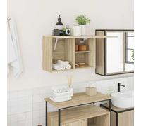 Ziaphsol Armoire Murale de Salle de Bain en Bois d'ingénierie chêne Sonoma 60x25x40 cm avec Porte à Ouverture Douce pour Rangement Pratique dans Cuisine, Salon, Chambre ou WC
