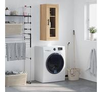 Ziaphsol Armoire murale, en chêne Sonoma, 34,5 x 34 x 90 cm, en bois robuste, polyvalente, pour salon, cuisine, salle de bain, espace de rangement pratique