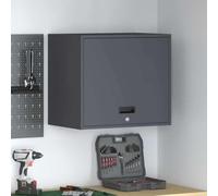 Ziaphsol Armoire Murale pour Garage Anthracite 60 x 40 x 53 cm en Acier Robuste avec Serrure à clé Porte basculante et poignée encastrée idéale pour Rangement sécurisé dans Atelier, Salon ou Garage