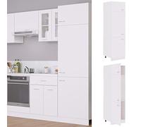 Ziaphsol Armoire réfrigérée Lyon Blanc 60 x 57 x 207 cm Bois d'ingénierie Meuble de Cuisine Rangement avec Portes et étagères idéal pour Salle à Manger ou Salon