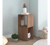 Ziaphsol Armoire rotative en Bois d'ingénierie Chêne Sonoma 34,5x34,5x75,5 cm avec 2 étagères pivotantes 360 degrés pour Salon Bureau Chambre Enfant Rangement Pratique