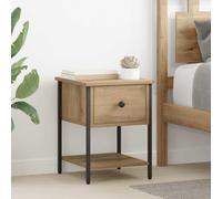 Ziaphsol Artisan Oak Finish Bedside Table Set 2 Pieces with Storage Drawers Modern Scandinavian Bedroom Furniture for Adult Kids Nightstand with Metal Legs