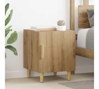 Ziaphsol Artisan Oak Nightstand 40 x 40 x 50 cm with Wall Mounting, Modern Minimalist Bedside Table for Bedroom Lounge Or Dormitory, Durable Wood Engineering, Storage Drawer, Metal Legs, Safe