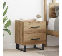 Ziaphsol Artisan Oak Nightstand 40x35x47.5cm Modern Rustic Bedside Table with Drawer Compact Storage for Bedroom Living Room Home Decor