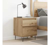 Ziaphsol Artisan Oak Nightstand 40x35x50 cm Wooden Modern Bedside Table with Drawer and Storage Compartment for Bedroom Living Room Durable MDF and Metal Legs