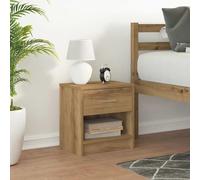 Ziaphsol Artisanal Oak Bedside Table with Drawer 39 x 28 x 41 cm Modern Bedroom Furniture with Storage and Sturdy Wood Design Ideal for nightstand Or Small Space Decor