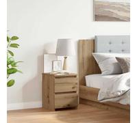 Ziaphsol Artisanal Oak Nightstand 30x30x40 cm Wooden Industrial Bedside Table with 2 Drawers for Bedroom, Lounge, Office Modern Vintage Scandinavian Home Decor