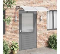 Ziaphsol Auvent de Porte Gris 150 x 100 cm en Polycarbonate avec Support ABS et Barres Aluminium, Protection extérieure Contre Pluie Neige grêle, Installation Facile pour entrée, terrasse, fenêtre