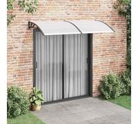 Ziaphsol Auvent de Porte Noir 200 x 100 cm en Polycarbonate Transparent, Supports ABS et Bandes Aluminium, Protection extérieure pour fenêtre, terrasse, Balcon, véranda, Pluie et Soleil