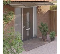 Ziaphsol Auvent de Porte Noir en Polycarbonate 350 x 75 cm, Panneau 5 mm, Structure ABS et Aluminium, Protection extérieure Contre Pluie, Neige légère et grêle pour entrée, terrasse et fenêtre