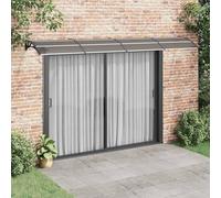 Ziaphsol Auvent de Porte Noir en Polycarbonate 400 x 100 cm, épaisseur 5 mm, Supports ABS et Barres Aluminium, Protection extérieure résistante aux intempéries pour entrée, terrasse, Balcon, Jardin