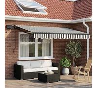 Ziaphsol Auvent électrique extensible anthracite blanc 3 x 2,5 m avec panneau solaire, télécommande, cadre en aluminium, résistant aux intempéries, pour terrasse, balcon, protection solaire, ombre