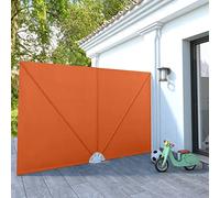 Ziaphsol Auvent latéral Pliable Terre Cuite 300 x 200 cm en Polyester et Acier Enduit de Poudre pour terrasse Balcon Jardin, Protection Contre Soleil Pluie UV, Fixation Murale, Usage extérieur
