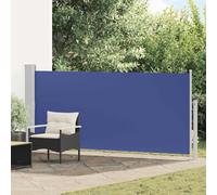 Ziaphsol Auvent latéral rétractable 140 x 300 cm Bleu, Toile Polyester 100 pour Cent, Armature Acier, Protection Soleil UV Pluie, pour Jardin terrasse Balcon extérieur