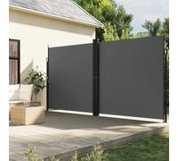 Ziaphsol Auvent latéral rétractable Anthracite 200 x 1000 cm en Polyester Enduit PU, Brise Vue pour terrasse, Balcon et Jardin, Protection Soleil, UV et Pluie avec Armature en Acier Aluminium