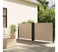 Ziaphsol Auvent latéral rétractable Beige 140 x 600 cm, Polyester revêtement PU, Acier, Protection Soleil UV et Pluie, pour Balcon, terrasse, Jardin, Patio, Fixation Incluse