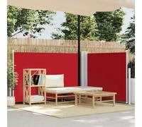 Ziaphsol Auvent latéral rétractable Rouge 100 x 600 cm, Polyester PU, Cadre Acier et Rouleau Aluminium, Parasol Voile ombrage pour Jardin terrasse Balcon extérieur