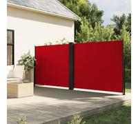 Ziaphsol Auvent latéral rétractable Rouge 180 x 1000 cm, Parasol Voile ombrage auvent tonnelle Store abri, Protection Soleil UV Pluie, Jardin terrasse Balcon Patio extérieur