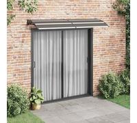 Ziaphsol Auvent noir 240 x 75 cm en polycarbonate avec support ABS et barres en aluminium, résistant aux intempéries, idéal pour porte d'entrée, fenêtre, balcon, terrasse, protège de la pluie et des