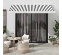 Ziaphsol Auvent rétractable anthracite blanc 3,5 x 2,5 m - Bras articulé - Avec cadre en aluminium - Pour terrasse, balcon, protection solaire, protection UV et protection contre la pluie - Avec
