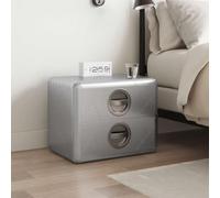 Ziaphsol Aviator Table d'appoint en aluminium style avion vintage, cadre en bois avec 2 tiroirs, 50 x 35 x 40 cm, table basse, table de chevet, table d'appoint, design unique, durable