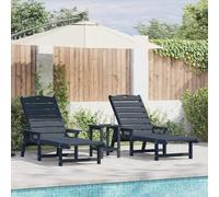 Ziaphsol Bain Soleil transat en polyéthylène Bleu Marine 2 Places, Chaise Longue inclinable avec Dossier Multipositions, pour Jardin terrasse Balcon Piscine, Confortable et résistant aux intempéries