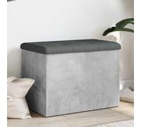Ziaphsol Banc avec espace de rangement, gris béton, 62 x 42 x 45 cm, matériau en bois, rembourré, rabat, rangement pour couloir, garde-robe, couloir, salon, peu encombrant et bien rangé