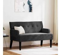 Ziaphsol Banc Chesterfield noir 112 x 65,5 x 75 cm en velours rembourré avec dossier, banc pour salon et chambre à coucher, jusqu'à 110 kg par siège, 2 places