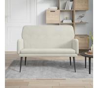 Ziaphsol Banc crème 108 x 79 x 79 cm en velours, rembourré avec structure en métal, banc pour couloir, entrée, chambre à coucher, salon, dossier confortable et assise large