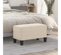 Ziaphsol Banc crème en tissu microfibre 70 x 35 x 41 cm rembourré pour couloir, salon et chambre à coucher comme tabouret, banc de lit, banc de garde-robe et siège