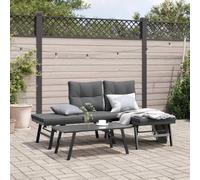 Ziaphsol Banc de Jardin avec Coussins Lot de 2 en Acier Enduit de Poudre, mobilier extérieur Robuste pour terrasse, Patio, Balcon, Parc ou Cour avec assises Confortables, Dossier Pliant et réglable