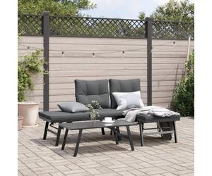 Ziaphsol Banc de Jardin avec Coussins Lot de 2 en Acier Enduit de Poudre, mobilier extérieur Robuste pour terrasse, Patio, Balcon, Parc ou Cour avec assises Confortables, Dossier Pliant et réglable