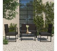 Ziaphsol Banc de Jardin avec Coussins Noir 106 cm en résine tressée et Cadre en Acier Enduit de Poudre pour terrasse Patio Balcon Cour pelouse Veranda, mobilier extérieur Robuste et Confortable