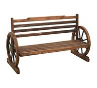 Ziaphsol Banc de jardin en bois de sapin massif - 112 cm - Banc ergonomique avec accoudoirs - Charge maximale de 200 kg - Pour terrasse, balcon, véranda, jardin d'hiver et heures de détente à