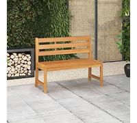 Ziaphsol Banc de jardin en teck massif 114 cm finement poncé résistant aux intempéries avec dossier pour balcon, terrasse, véranda et jardin, siège robuste pour l'extérieur
