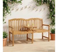 Ziaphsol Banc de jardin fait à la main en teck massif - 155 x 60 x 94 cm - Résistant aux intempéries - Avec dossier - Pour balcon, terrasse, véranda et jardin d'hiver