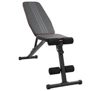 Ziaphsol Banc de musculation réglable noir en acier revêtu par pulvérisation 131 x 41 x 110 cm, pliable pour studio à domicile, musculation, haltères courtes et développements de banc, charge de 110