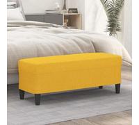 Ziaphsol Banc en tissu jaune clair 100 x 35 x 41 cm rembourré avec mousse pour couloir, chambre à coucher et salon, banc de vestiaire ou banc de lit, montage facile