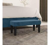 Ziaphsol Banc en velours bleu foncé - 70 x 30 x 30 cm - Rembourré avec mousse - Contreplaqué - Banc de lit - Banc de garde-robe - Tabouret pour salon et couloir