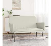 Ziaphsol Banc en velours crème 108 x 79 x 79 cm avec structure en métal, mousse rembourrée et accoudoirs, pour couloir, entrée, comme banc de garde-robe
