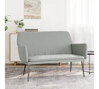 Ziaphsol Banc en velours gris clair 108 x 79 x 79 cm avec rembourrage en mousse, structure en métal et accoudoirs pour couloir, entrée et salon