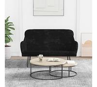 Ziaphsol Banc en velours noir 110 x 76 x 80 cm avec structure en métal, dossier et accoudoirs rembourrés pour couloir, couloir, salon, 110 kg par siège