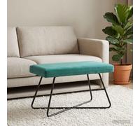 Ziaphsol Banc en velours uni turquoise - 80 x 40 x 45 cm - Banc rembourré avec mousse - Support pour jambes croisées - Charge maximale de 110 kg - Pour chambre à coucher et salon