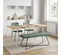 Ziaphsol Banc en velours vert mer - 110 x 40 x 45 cm - Banc rembourré avec mousse - Support pour jambes croisées - Banc pour couloir, couloir, chambre à coucher, salon, salle à manger