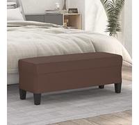 Ziaphsol Banc marron en cuir synthétique 100 x 35 x 41 cm, rembourré avec mousse et contreplaqué, comme banc de couloir, banc de lit, banc à chaussures pour entrée, chambre à coucher et salon