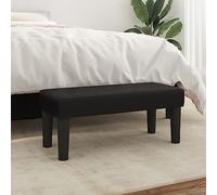 Ziaphsol Banc noir 70 x 30 x 30 cm en cuir synthétique avec rembourrage en mousse pour banc de lit, étagère à chaussures et espace de rangement dans le couloir