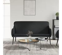 Ziaphsol Banc noir en cuir synthétique 110 x 76 x 80 cm rembourré avec structure en métal, pour salon, couloir et entrée, assise confortable et design stable